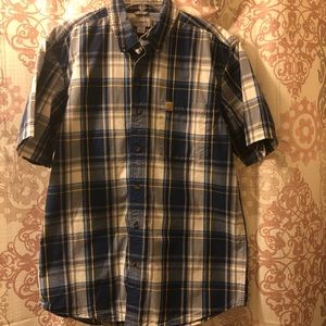 Carhartt button down plaid shirt.